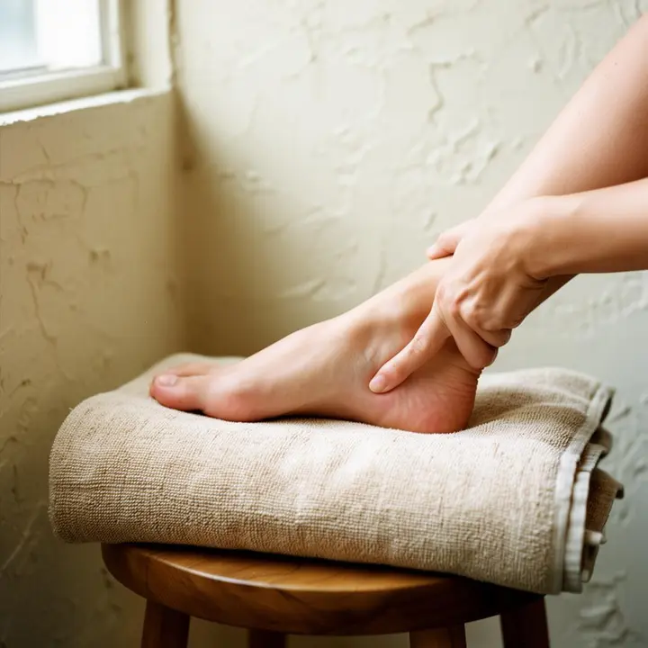 Reflexology foot massage with the guest reclined and covered